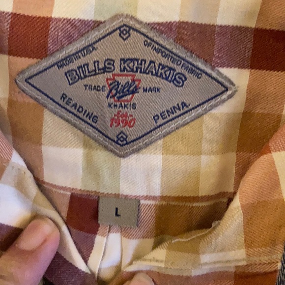 Bills khakis size Large plaid button up - Picture 4 of 5